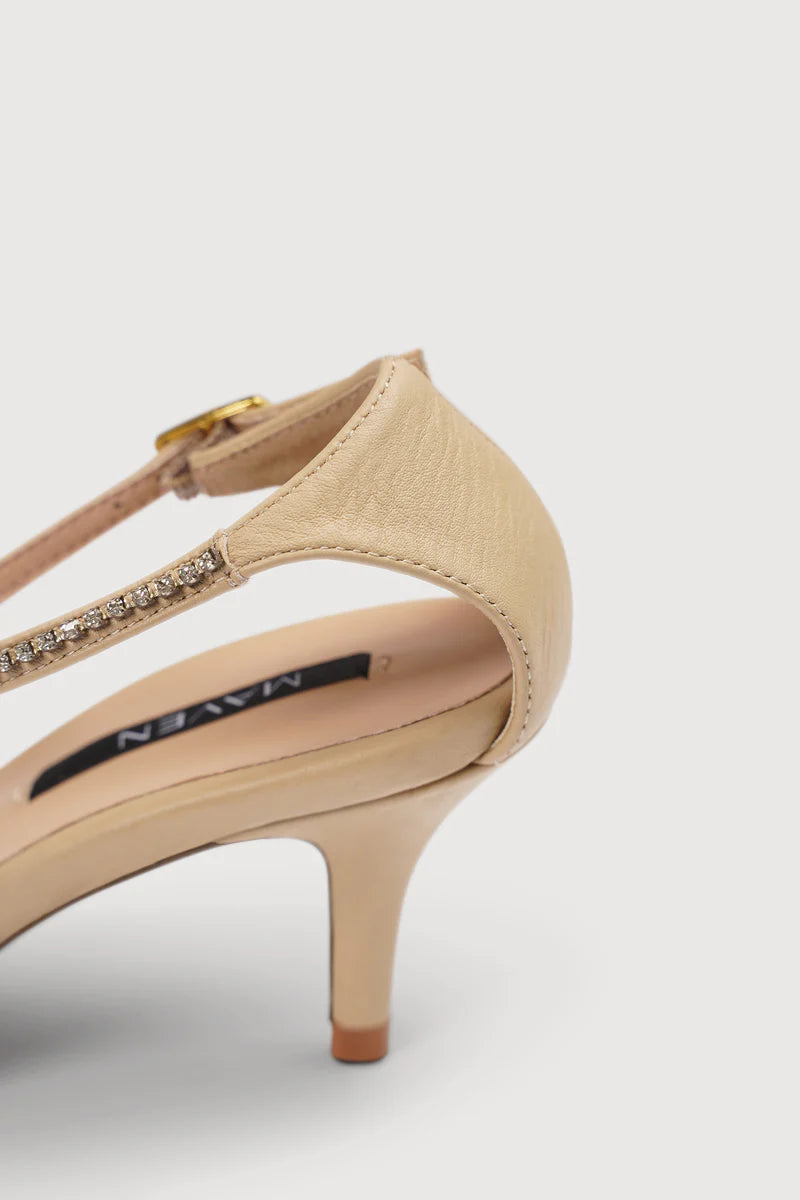 Somi Diamond Beige Heels